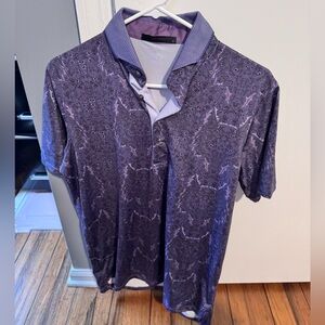 Greyson Purple Marble Polo Shirt golf wolf